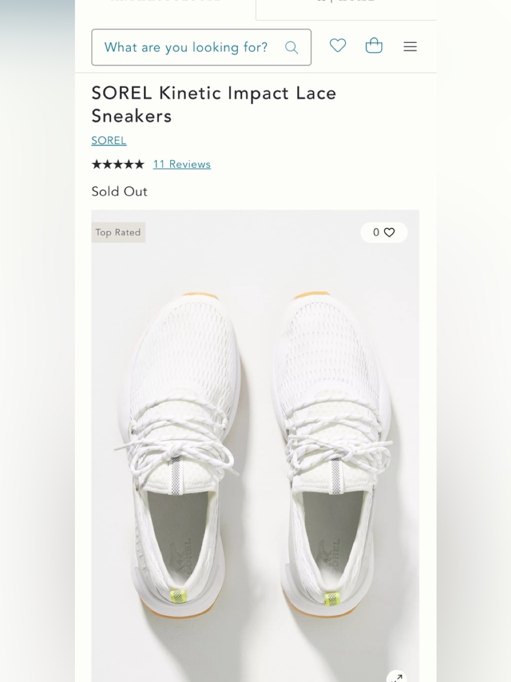 New Sorel White Kinetic Impact Sneakers Yellow 
 7.5 $228 Anthropologie shoes - Picture 3 of 15
